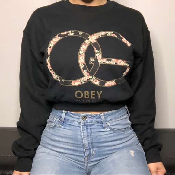 Obey Sweaters - OBEY Crop Sweater